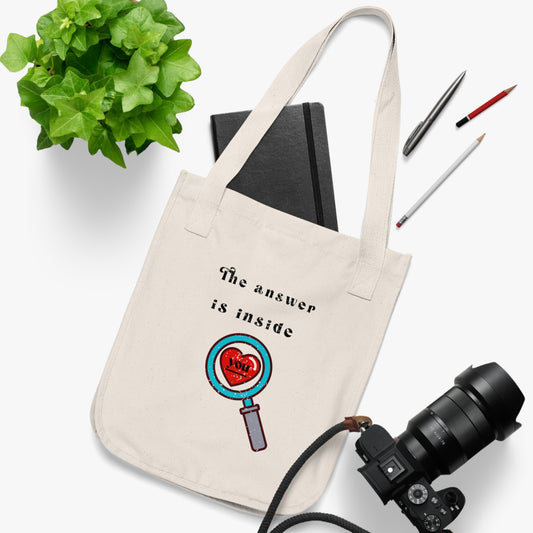 🔎The Answer is Inside YOU Organic Canvas Tote Bag