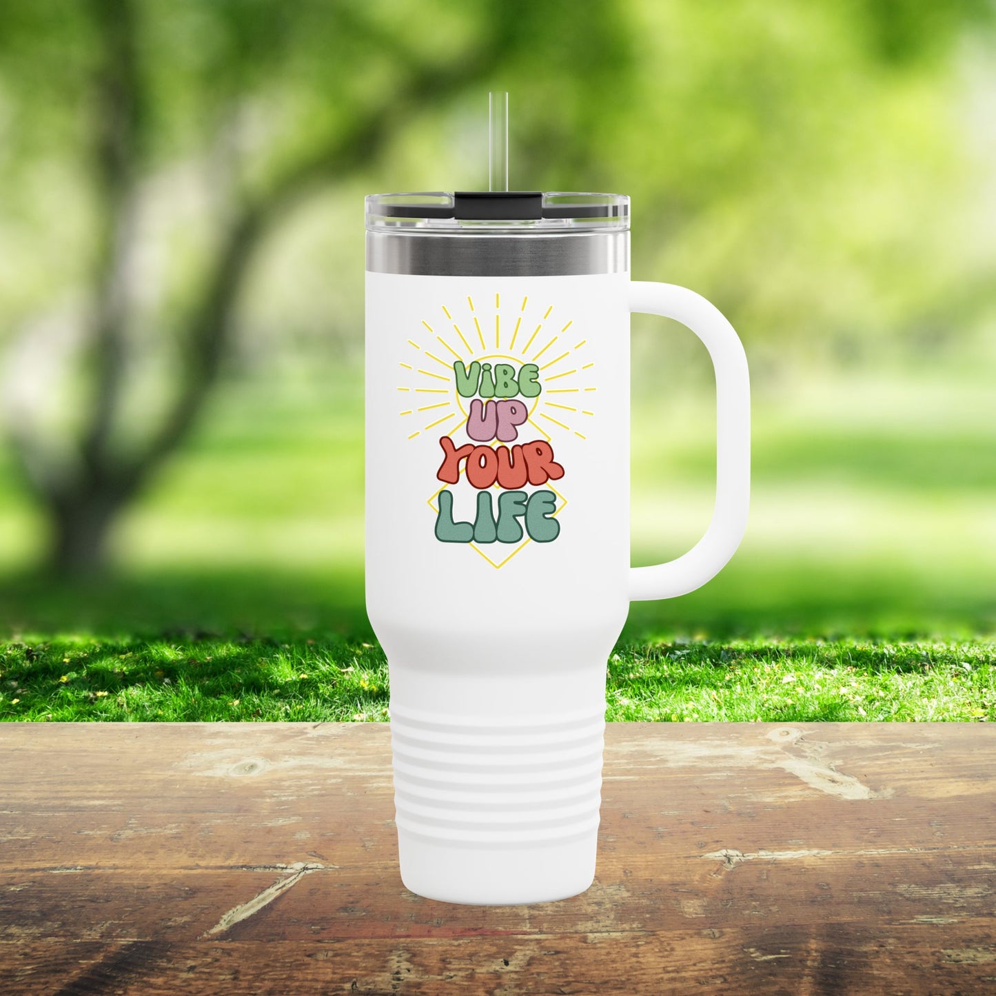 😎Vibe Up Your Life Insulated Travel Mug, 40oz