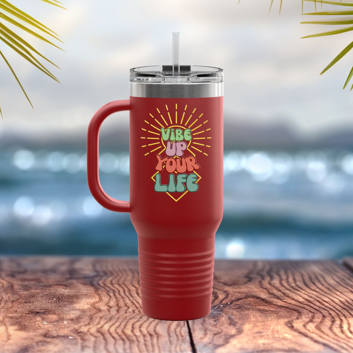 😎Vibe Up Your Life Insulated Travel Mug, 40oz