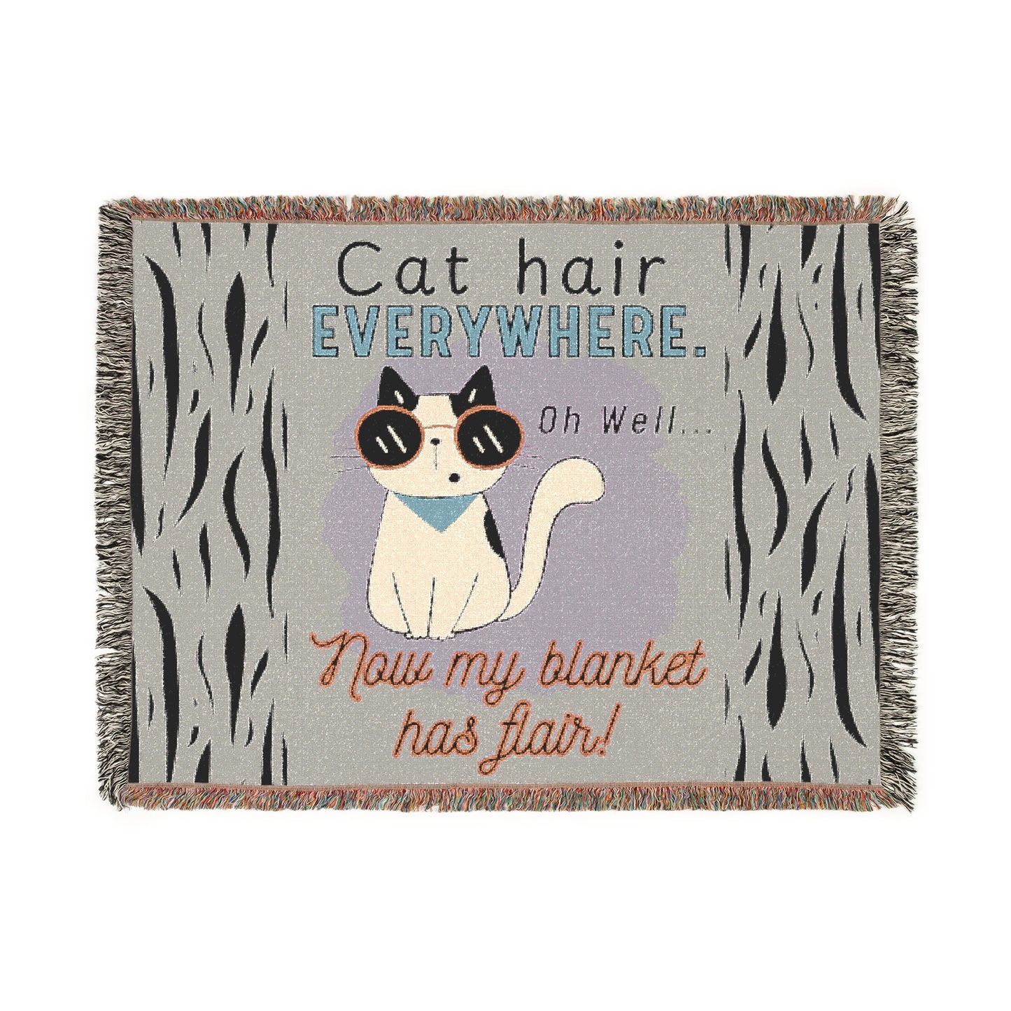 😻Cat Hair EVERYWHERE Woven Blanket