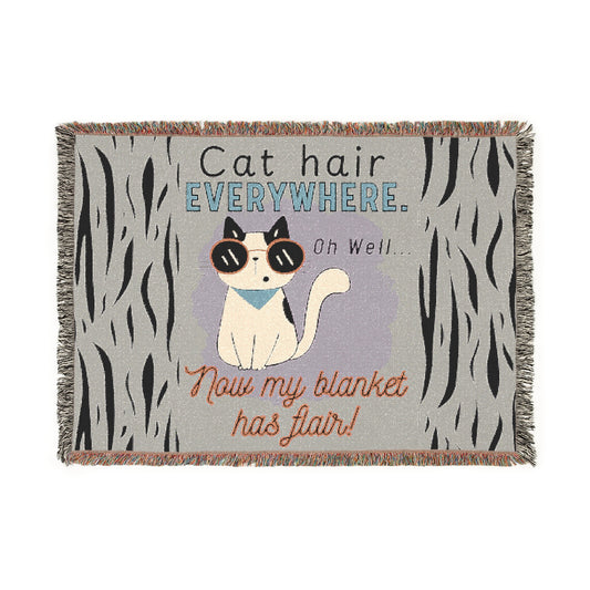 😻Cat Hair EVERYWHERE Woven Blanket