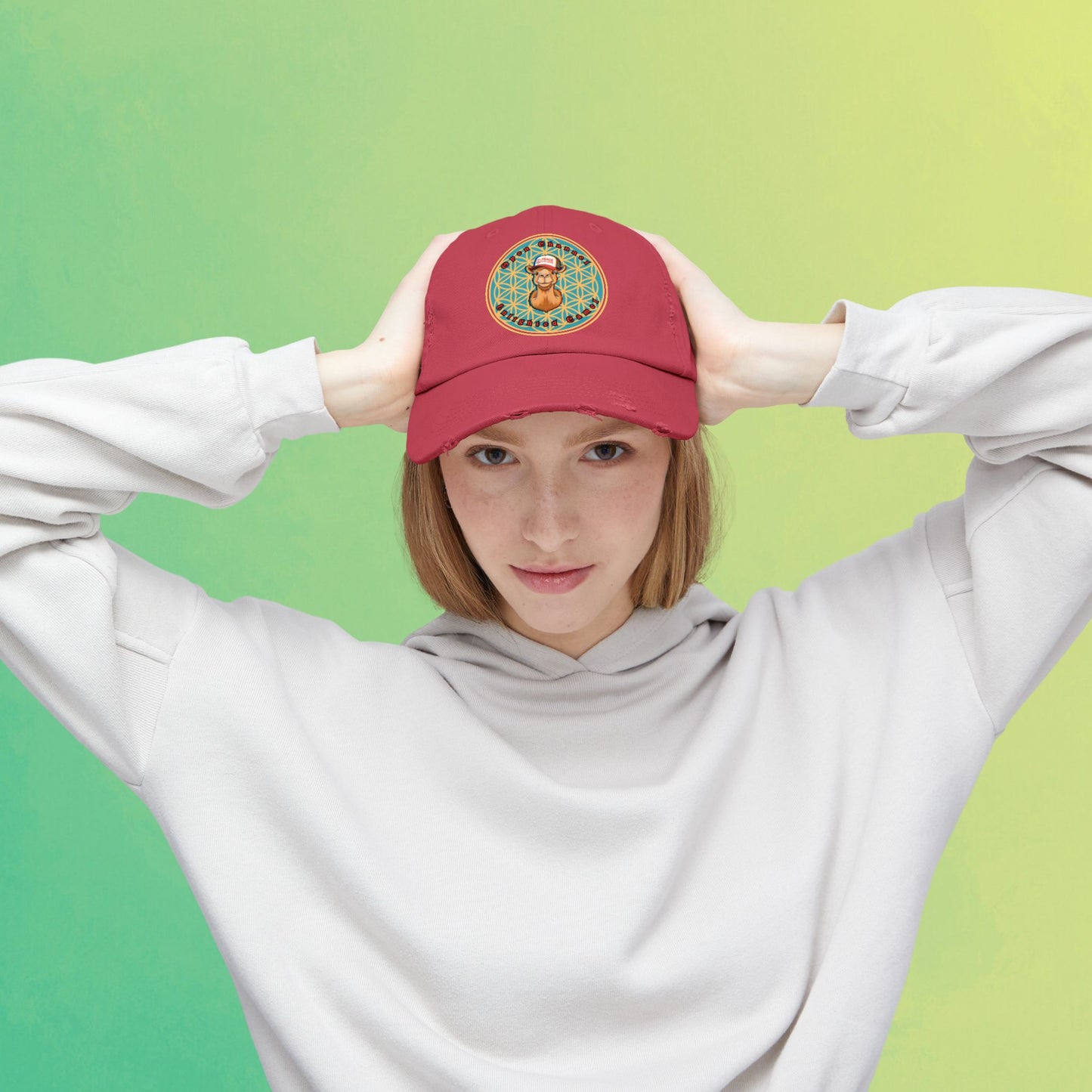 🐪Enlightened Camel Unisex Distressed Cap