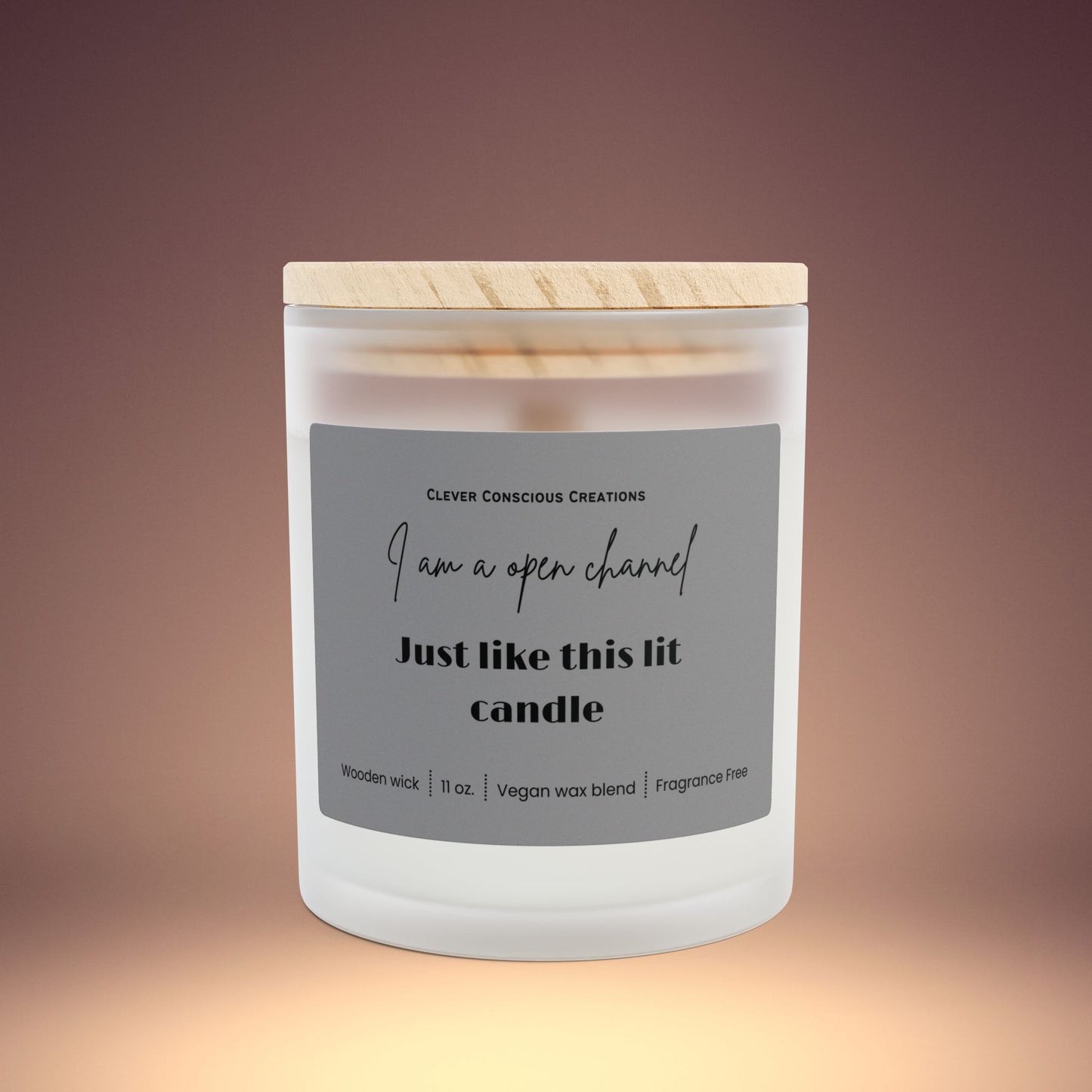 🔥I am an open channel Frosted Glass Candle, 11oz