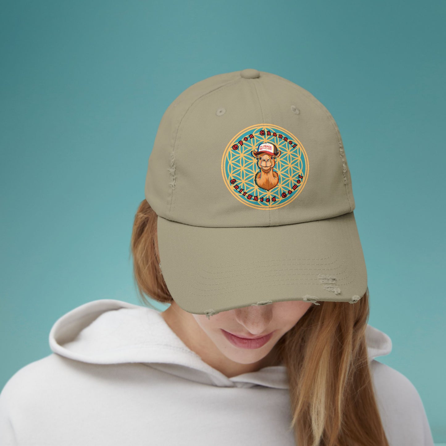 🐪Enlightened Camel Unisex Distressed Cap
