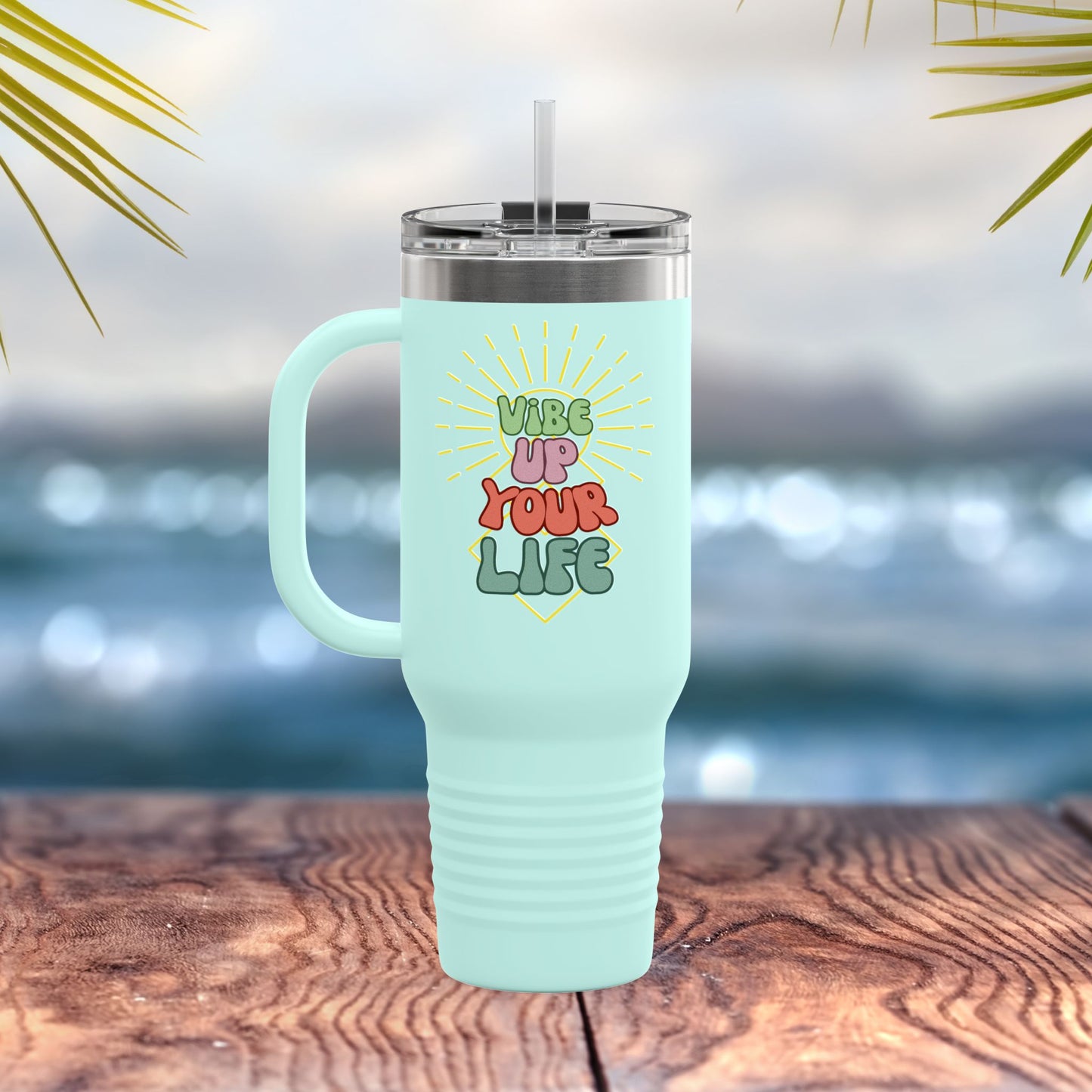 😎Vibe Up Your Life Insulated Travel Mug, 40oz