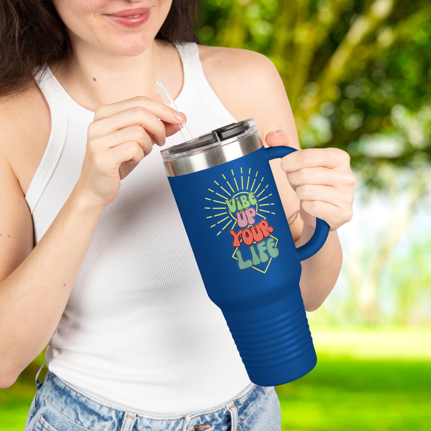 😎Vibe Up Your Life Insulated Travel Mug, 40oz